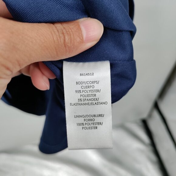 New JS Collections Tulip Sleeve V Neck Mini Structured Dress Size 2 Women Blue - Picture 9 of 16